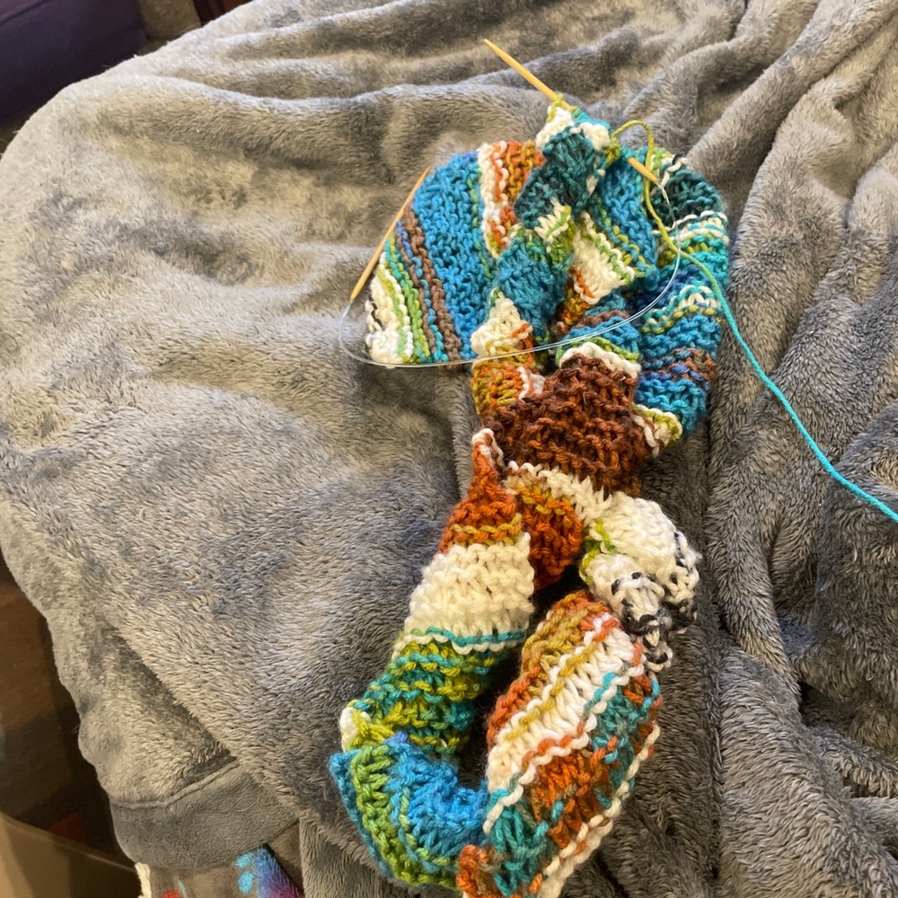 #ExampleOnly Handknit garter scarves